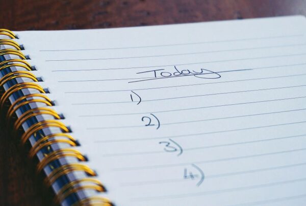 Spiral notebook with the word Today written at the top and an empty numbered list.