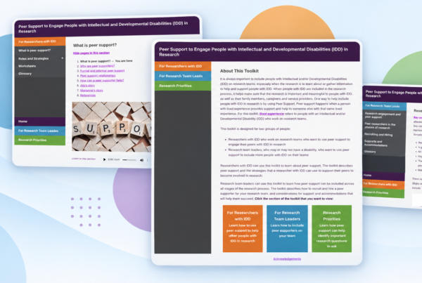 Screenshots from the Peer Support Toolkit